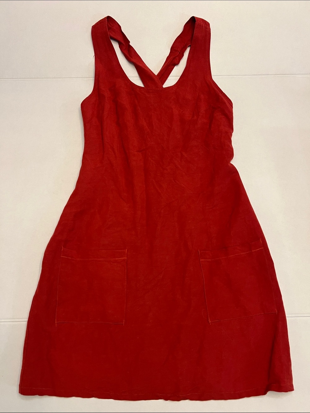 SUSSAN VINTAGE 90’s RES LINEN CRISS CROSS BACK MINI DRESS SIZE US 6